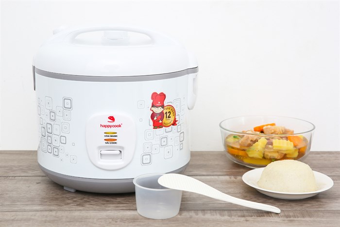 Nồi cơm nắp gài Happycook 1.8 lít HCJ-1822 Màu Trắng