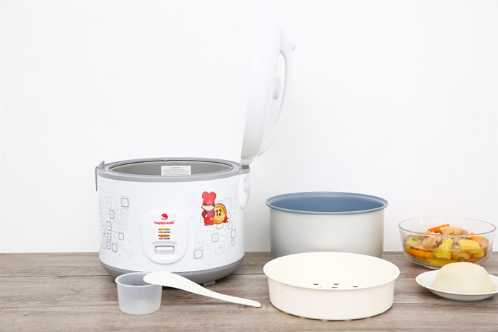 Nồi cơm nắp gài Happycook 1.8 lít HCJ-1822 Màu Trắng