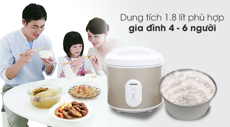 Nồi cơm điện Toshiba 1.8 lít RC-18JR1NV