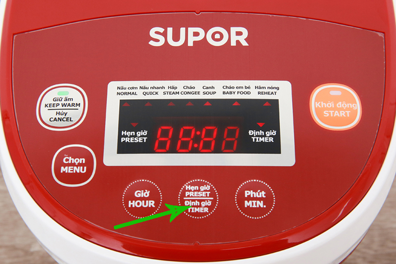 Hẹn giờ nấu tiện dụng - Nồi cơm điện tử Supor 0.8 lít CFXB20FC17A-35 Hẹn giờ nấu tiện dụng - Nồi cơm điện tử Supor 0.8 lít CFXB20FC17A-35