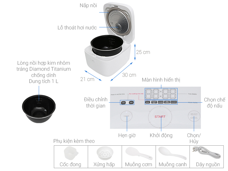 Nồi cơm điện cao tần Xiaomi 1 lít ZHF4009GL