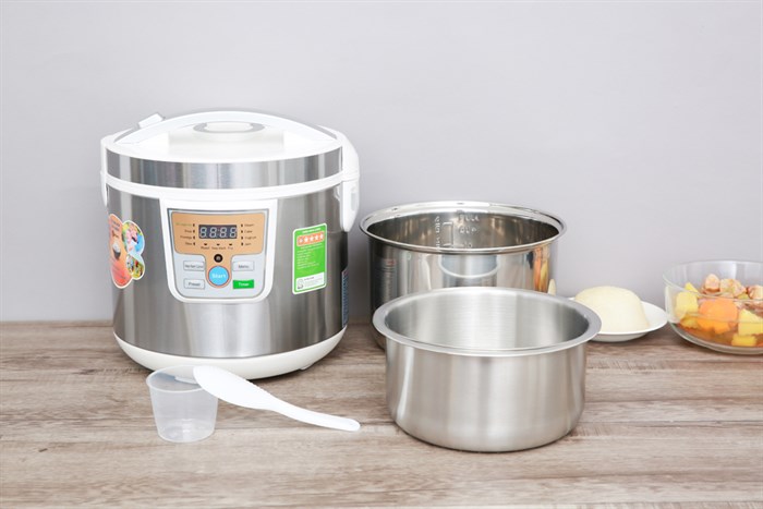 Nồi cơm điện tử tách đường Mishio 1.8 lít MK-188 Màu Trắng - Xám