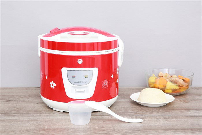 Nồi cơm niêu điện Mishio 1.8 lít MK-22 Màu Trắng - Đỏ
