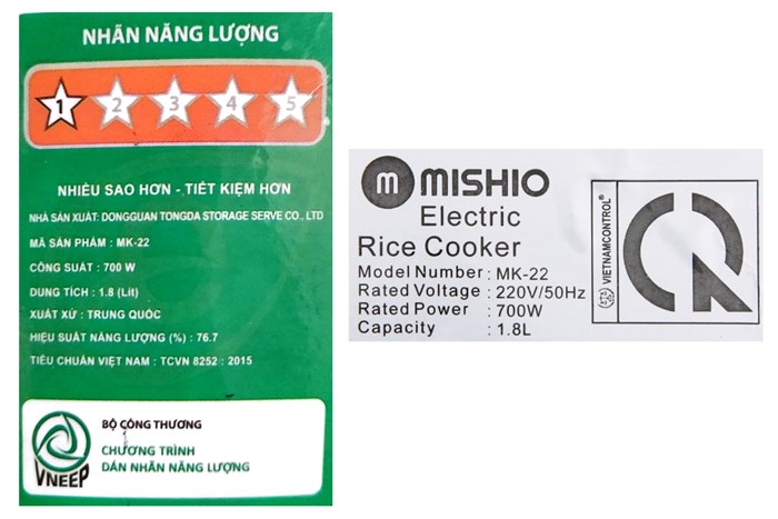 Nồi cơm niêu điện Mishio 1.8 lít MK-22 Màu Trắng - Đỏ