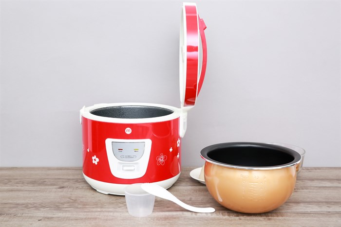 Nồi cơm niêu điện Mishio 1.8 lít MK-22 Màu Trắng - Đỏ