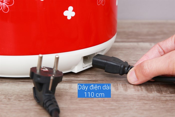 Nồi cơm niêu điện Mishio 1.8 lít MK-22 Màu Trắng - Đỏ