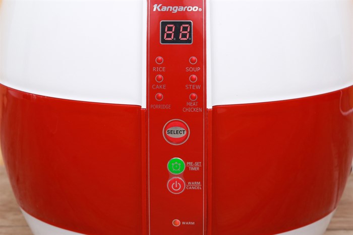 Nồi cơm nắp gài Kangaroo 1.8 lít KG835 Màu Trắng - Đỏ