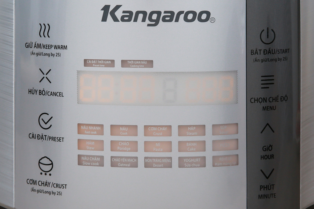 Nồi cơm điện tử Kangaroo 1.5 lít KG598 Màu Xám