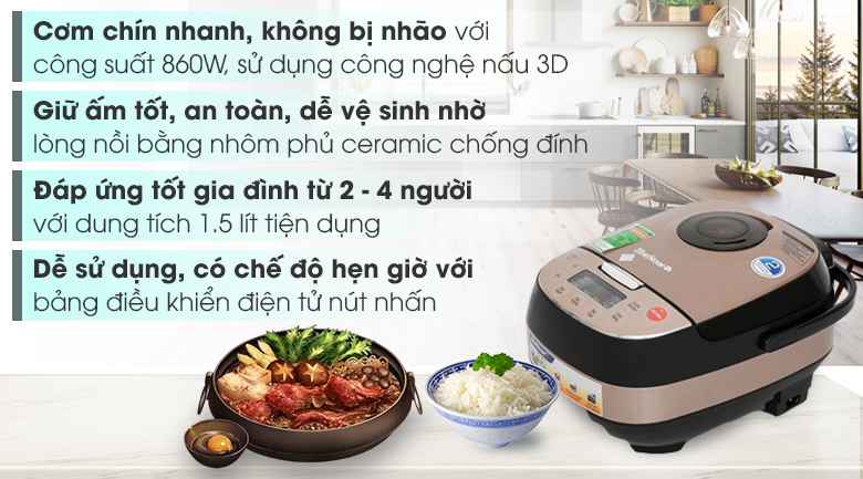 Nồi cơm điện tử Bluestone 1.5 lít RCB-5939