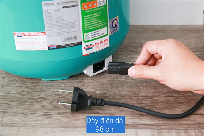 Nồi cơm nắp gài Sunhouse 1.8 lít SHD8658G Màu Xanh ngọc