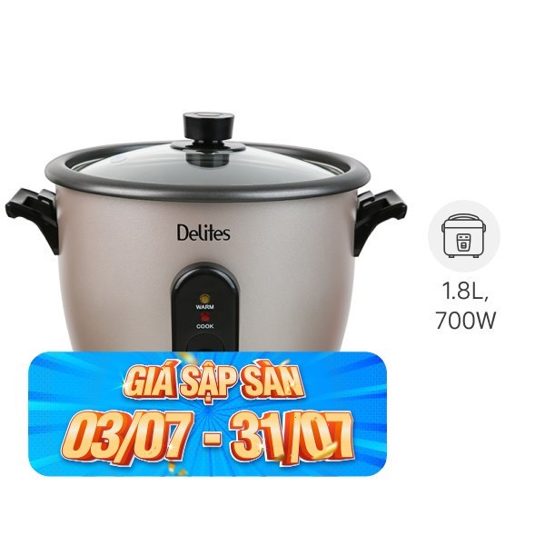 Nồi cơm nắp rời Delites 1.8 lít RC-10W003
