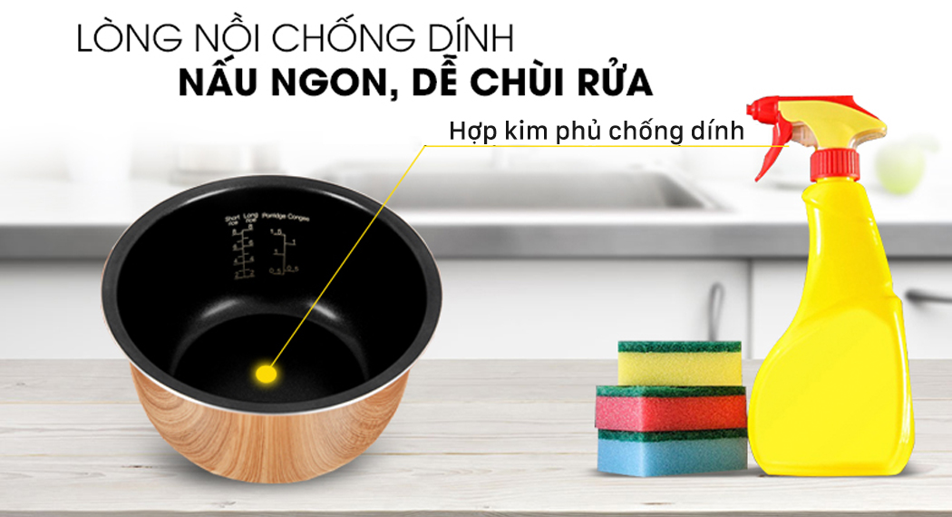 Nồi cơm cao tần GREE 1.5 lít GDCFWK-4004Ca - Lồng nồi hợp kim chống dính