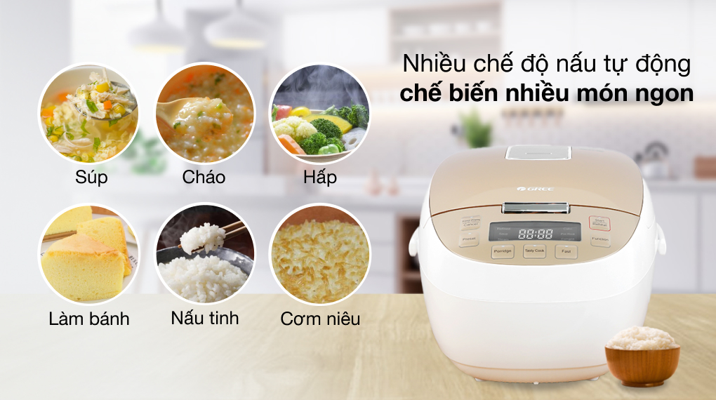 Nồi cơm cao tần GREE 1.5 lít GDCFWK-4004Ca - Chức năng nấu