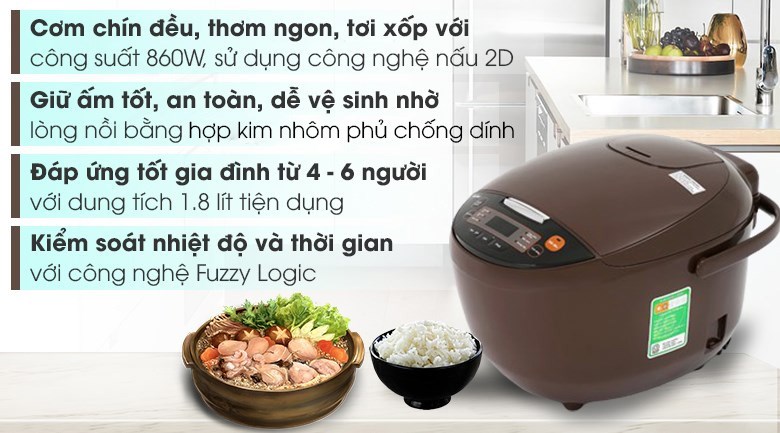 Nồi cơm điện tử Comfee 1.8 lít CR-FD1820B