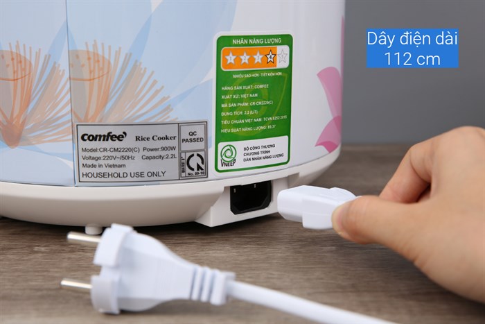 Nồi cơm nắp gài Comfee 2.2 lít CR-CM2220(C) Màu Trắng - Xanh