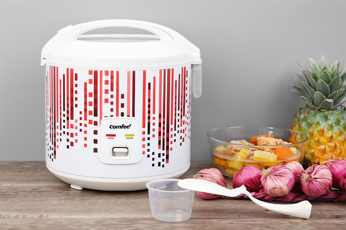 Nồi cơm nắp gài Comfee 1.8 lít CR-CM1820(D) Màu Trắng - Đỏ