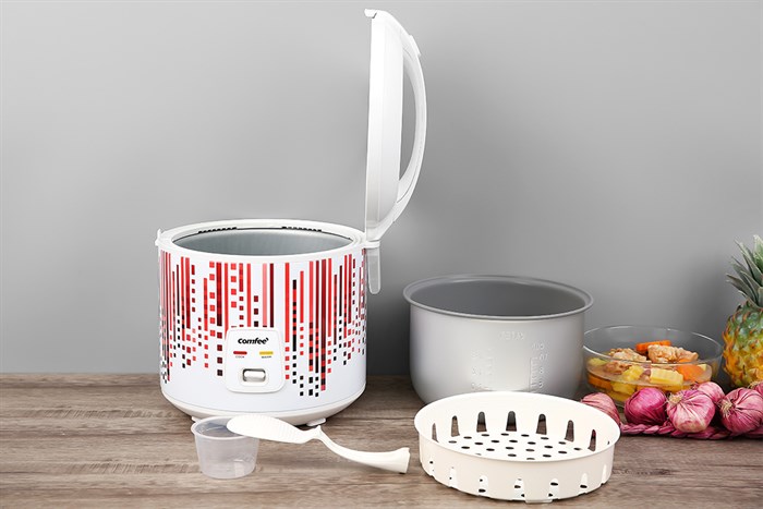 Nồi cơm nắp gài Comfee 1.8 lít CR-CM1820(D) Màu Trắng - Đỏ