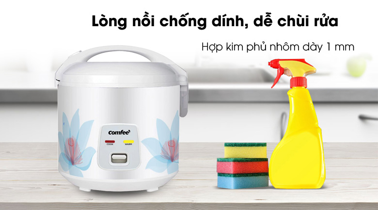 Lòng nồi chống dính - Nồi cơm điện nắp gài Comfee 1.5 lít CR-CM1520(D)