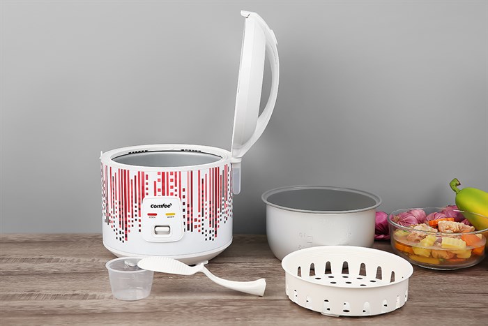 Nồi cơm nắp gài Comfee 1 lít CR-CM1020(D) Màu Trắng - Đỏ
