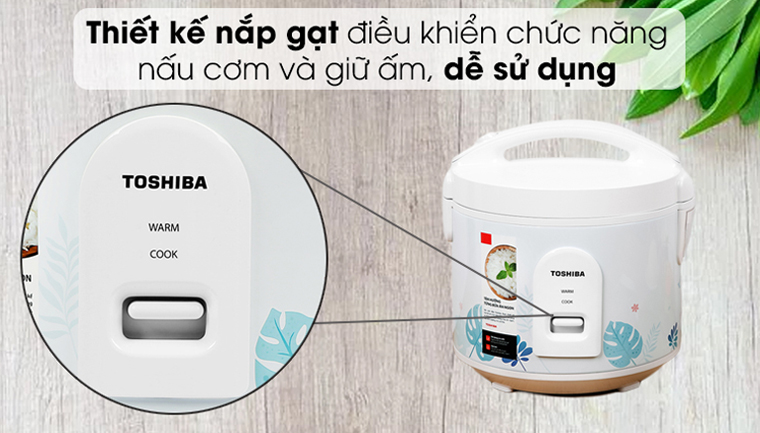 thiết kế nắp gài thiết kế nắp gài - Nồi cơm nắp gài Toshiba 1 lít RC-10JH2PV(B)