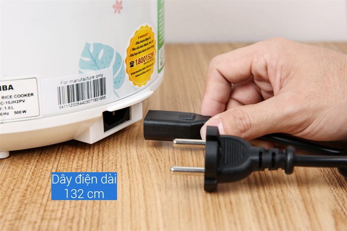 Nồi cơm nắp gài Toshiba 1 lít RC-10JH2PV(B) Màu Trắng - Xanh