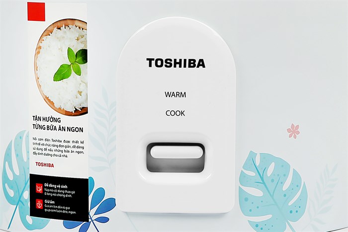 Nồi cơm nắp gài Toshiba 1 lít RC-10JH2PV(B) Màu Trắng - Xanh