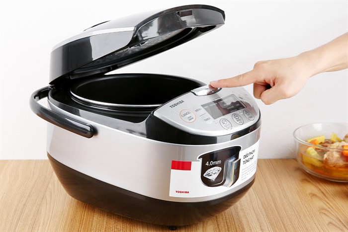 Nồi cơm điện tử Toshiba 1.8 lít RC-18DR2PV(K) Màu Trắng - Bạc
