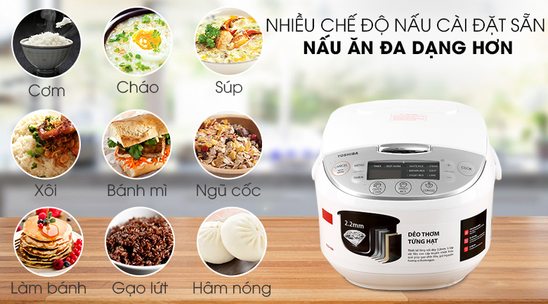 Nồi cơm điện tử Toshiba 1 lít RC-10DH2PV(W) - 10