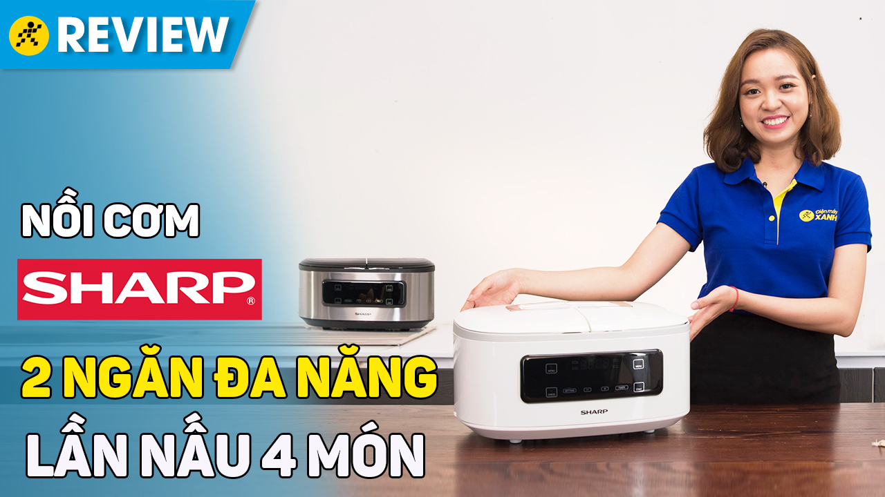 Nồi cơm điện tử 2 ngăn Sharp 1.8 lít KN-TC50VN-WH
