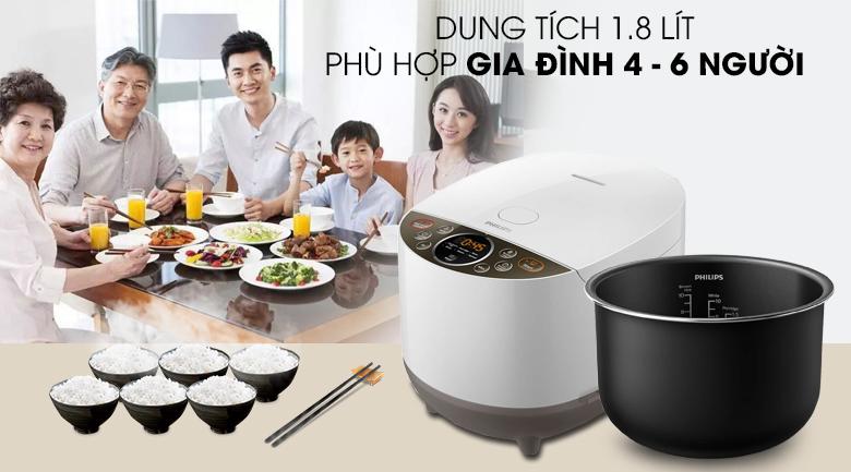 Nồi 1.8 lít - Nồi cơm điện tử Philips 1.8 lít HD4515