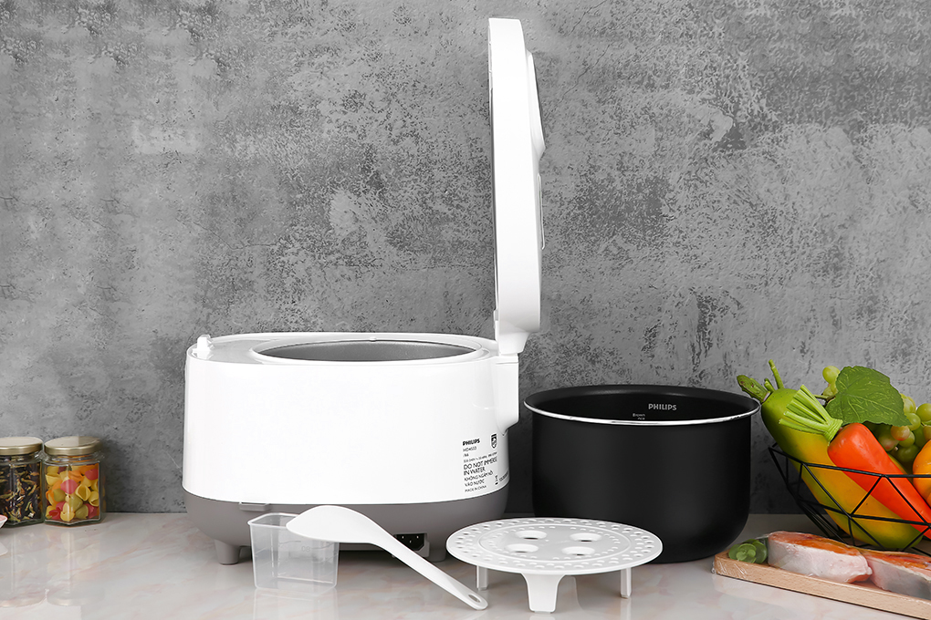 Nồi cơm điện tử Philips 1.8 lít HD4533 Màu Trắng