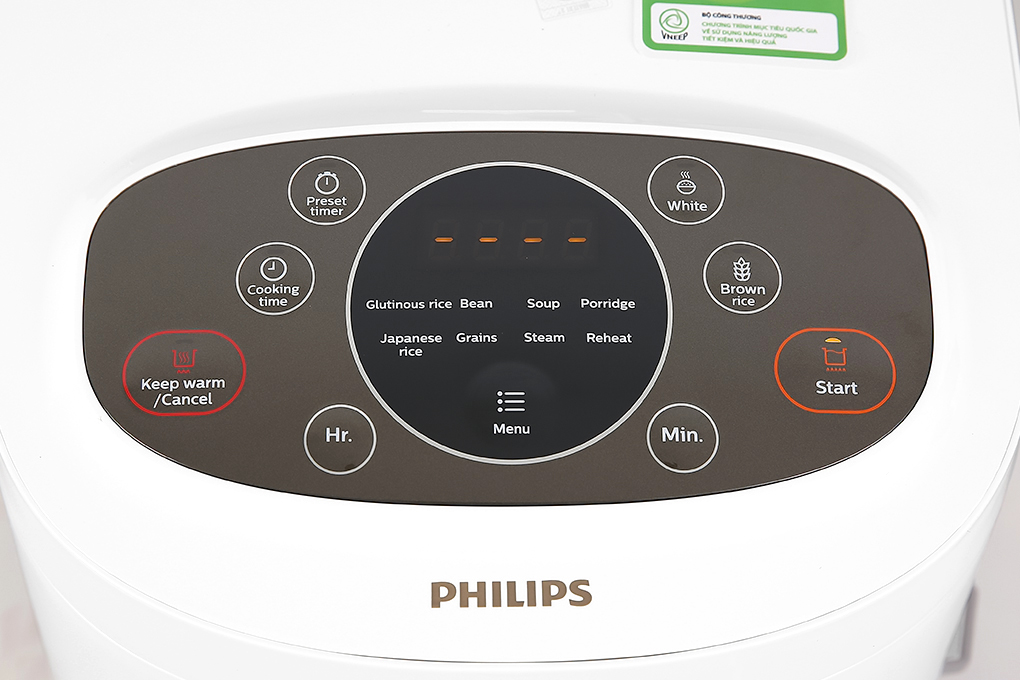 Nồi cơm điện tử Philips 1.8 lít HD4533 Màu Trắng