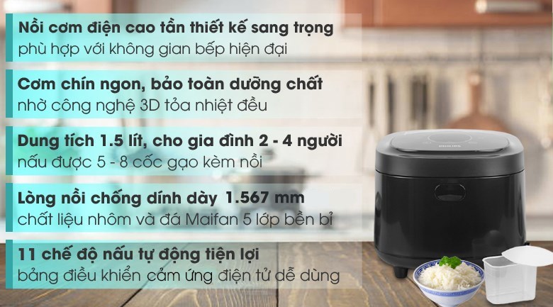 Nồi cơm cao tần Philips 1.5 lít HD4528