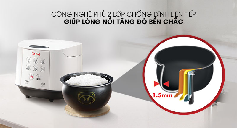 Nồi cơm điện tử Tefal 1.8 lít RK732168