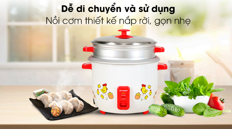 Nồi cơm điện nắp rời Sharp 2.2 lít KSH-D22SV-CH