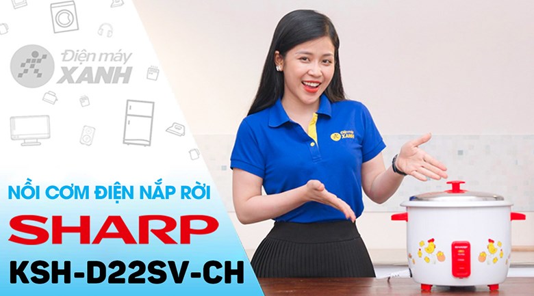 Nồi cơm điện nắp rời Sharp 2.2 lít KSH-D22SV-CH