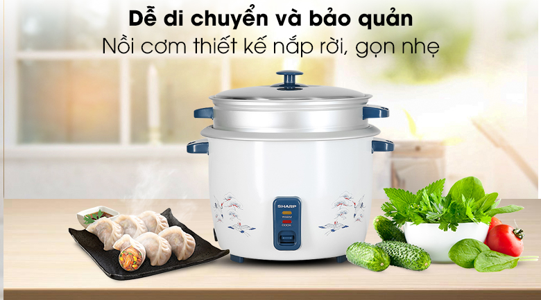 Nồi cơm điện nắp rời Sharp 2.8 lít KSH-D28SV-CR