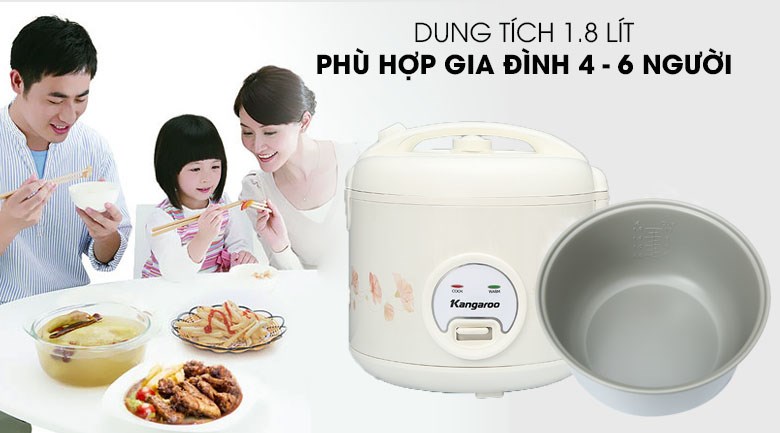 Nồi cơm nắp gài Kangaroo 1.8 lít KG18RC3 - 19
