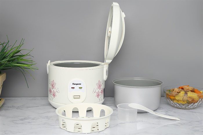 Nồi cơm nắp gài Kangaroo 1.2 lít KG12RC1 Màu Trắng