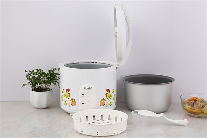 Nồi cơm nắp gài Sharp 1.8 lít KS-183TJV-CH Màu Trắng