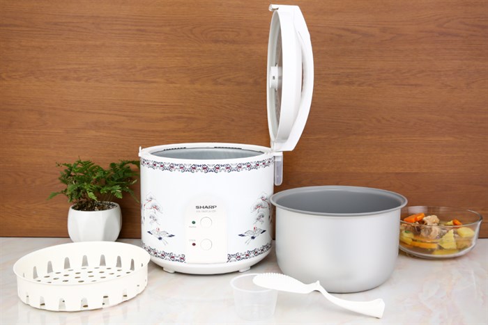 Nồi cơm nắp gài Sharp 1.8 lít KS-183TJV-CR Màu Trắng