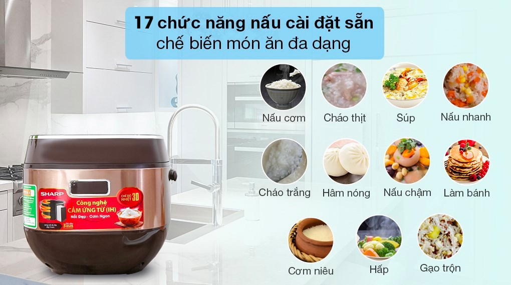 Nồi cơm cao tần Sharp 1.8 lít KS-IH191V-GL