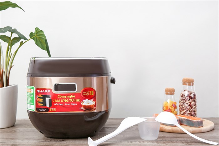 Nồi cơm cao tần Sharp 1.8 lít KS-IH191V-GL Màu Vàng đồng