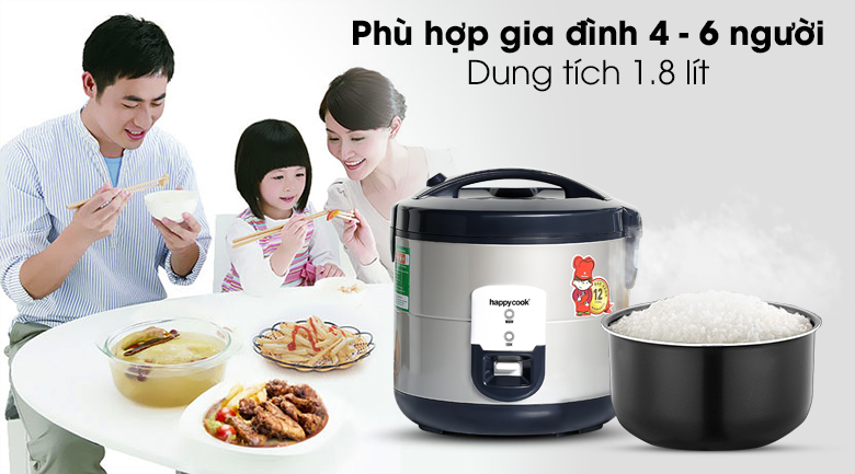 Nồi cơm nắp gài Happycook HCJ-180V 1.8 lít