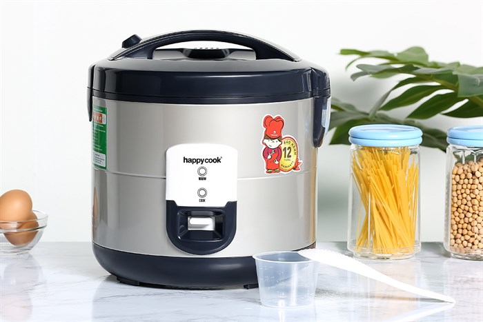 Nồi cơm nắp gài Happycook 1.8 lít HCJ-180V Màu Trắng - Đen