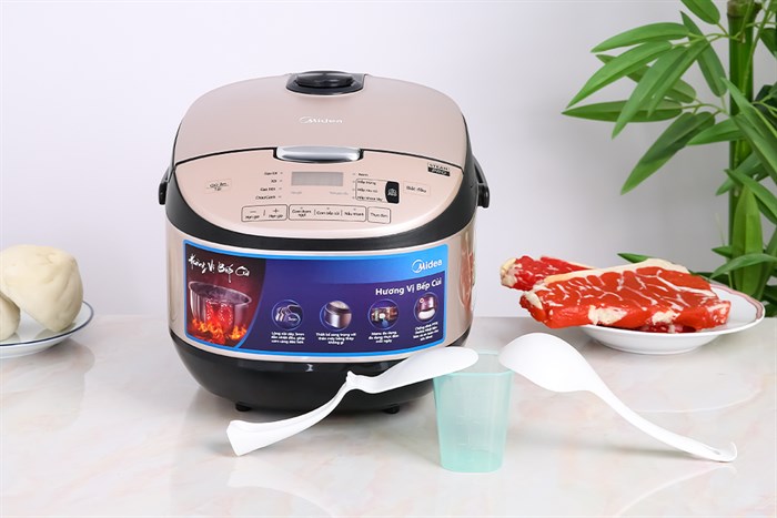 Nồi cơm điện tử Midea 1.8 lít MB-FS5021 Màu Trắng - Xám