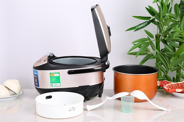 Nồi cơm điện tử Midea 1.8 lít MB-FS5021 Màu Trắng - Xám