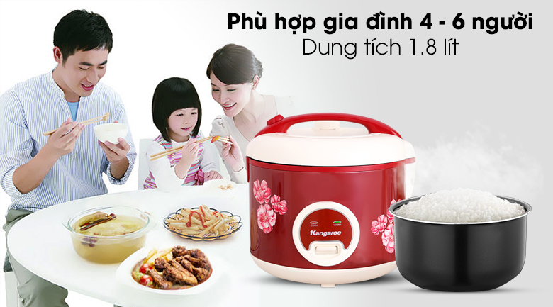 Nồi cơm nắp gài Kangaroo KG378H 1.8 lít