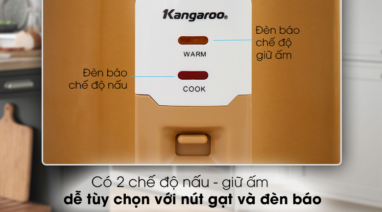 Nồi cơm nắp gài Kangaroo KG572 2.2 lít - Bảng điều khiển