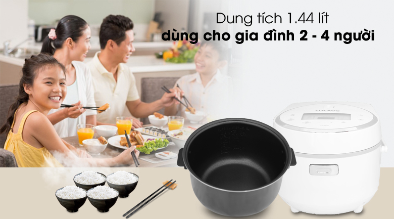 Dung tích Nồi cơm điện Cuckoo 1.44 lít CR-0810F